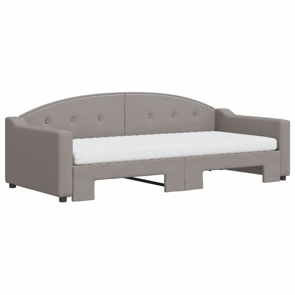 Καναπές Κρεβάτι Συρόμενος Taupe 90x200 εκ. Ύφασμα Στρώματα
