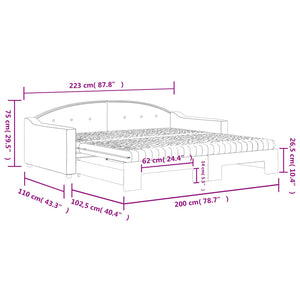 Καναπές Κρεβάτι Συρόμενος Taupe 100x200εκ. Υφασμάτινος Στρώματα