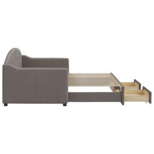 Καναπές Κρεβάτι Συρόμενος Taupe 80x200 εκ. Υφασμάτινος Συρτάρια