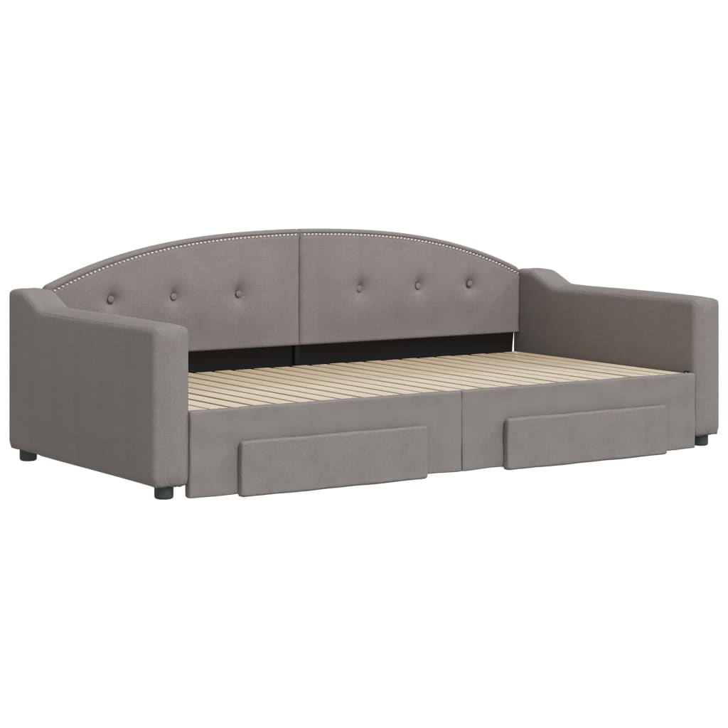 Καναπές Κρεβάτι Συρόμενος Taupe 100x200εκ. Υφασμάτινος Συρτάρια