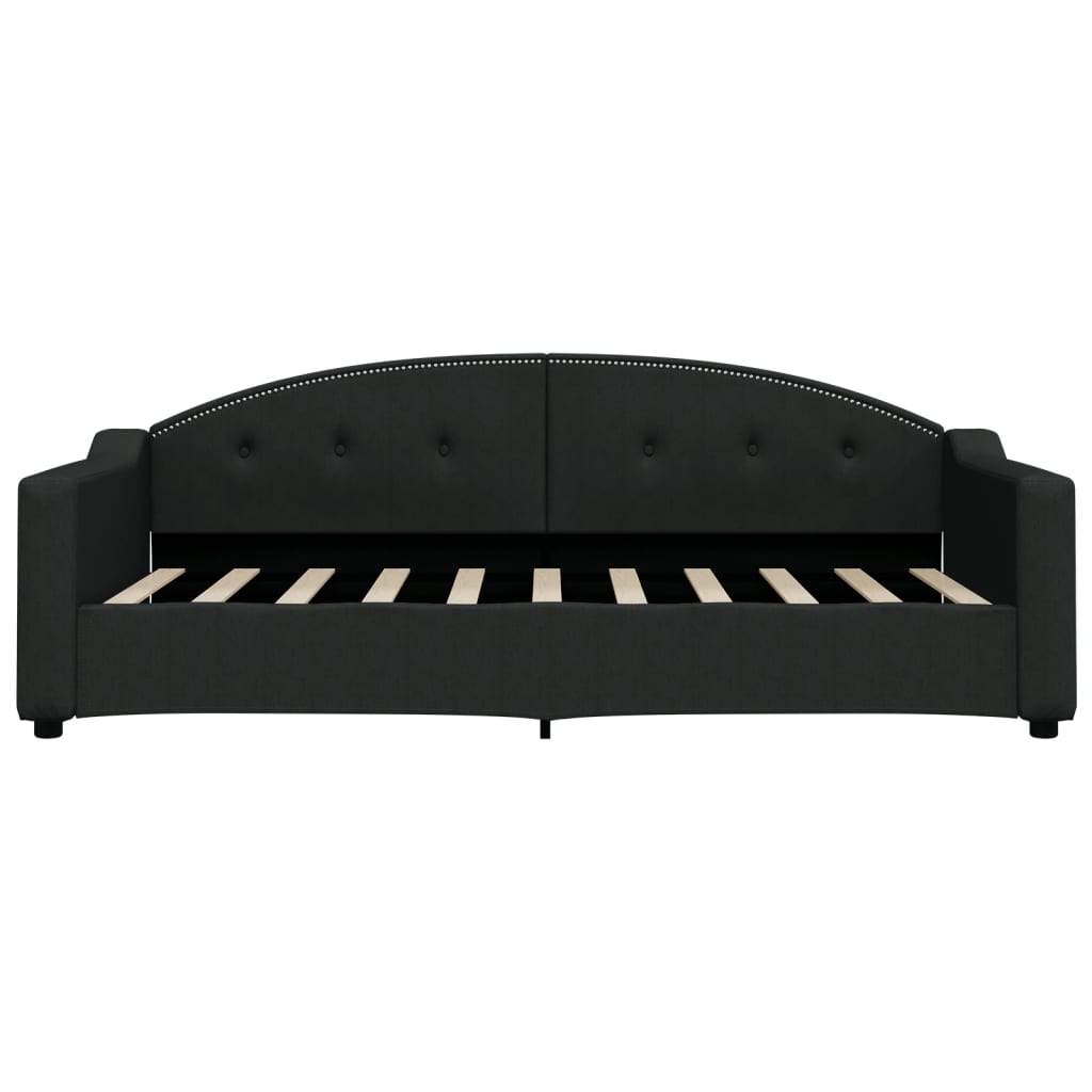 Καναπές Κρεβάτι Συρόμενος Μαύρος 90x190 εκ. Ύφασμα & Συρτάρια