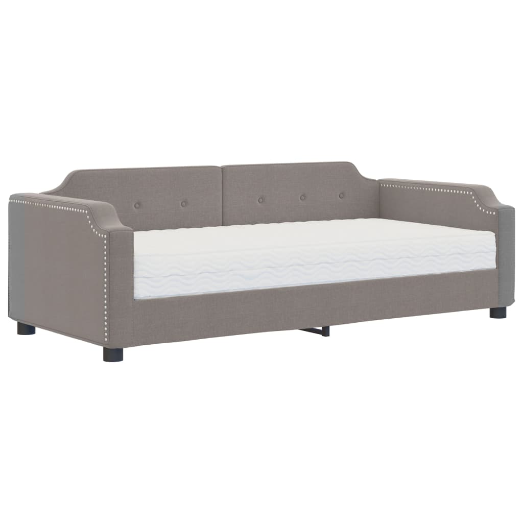 Καναπές Κρεβάτι με Στρώμα Taupe 80 x 200 εκ. Υφασμάτινο - Pakobazaar