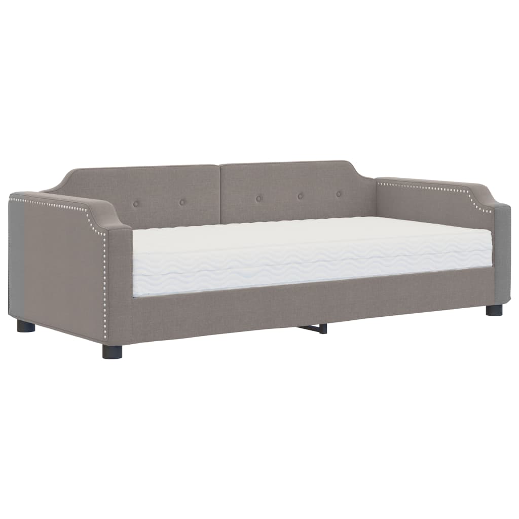 Καναπές Κρεβάτι με Στρώμα Taupe 90 x 200 εκ. Υφασμάτινο