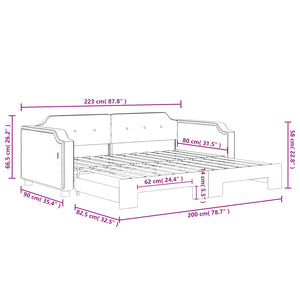 Καναπές Κρεβάτι Συρόμενος Taupe 80 x 200 εκ. Υφασμάτινος