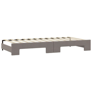 Καναπές Κρεβάτι Συρόμενος Taupe 80x200 εκ. Υφασμάτινος Στρώματα
