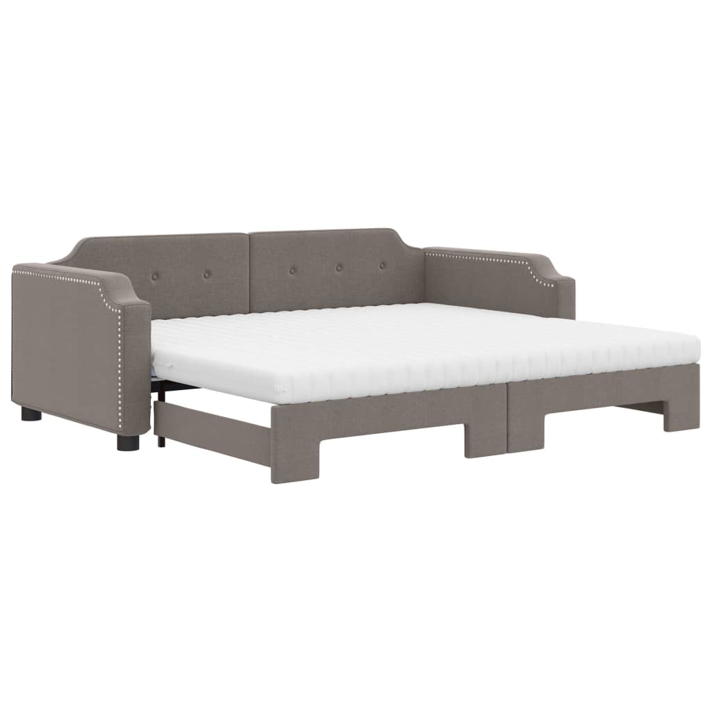 Καναπές Κρεβάτι Συρόμενος Taupe 90x200 εκ. Ύφασμα Στρώματα