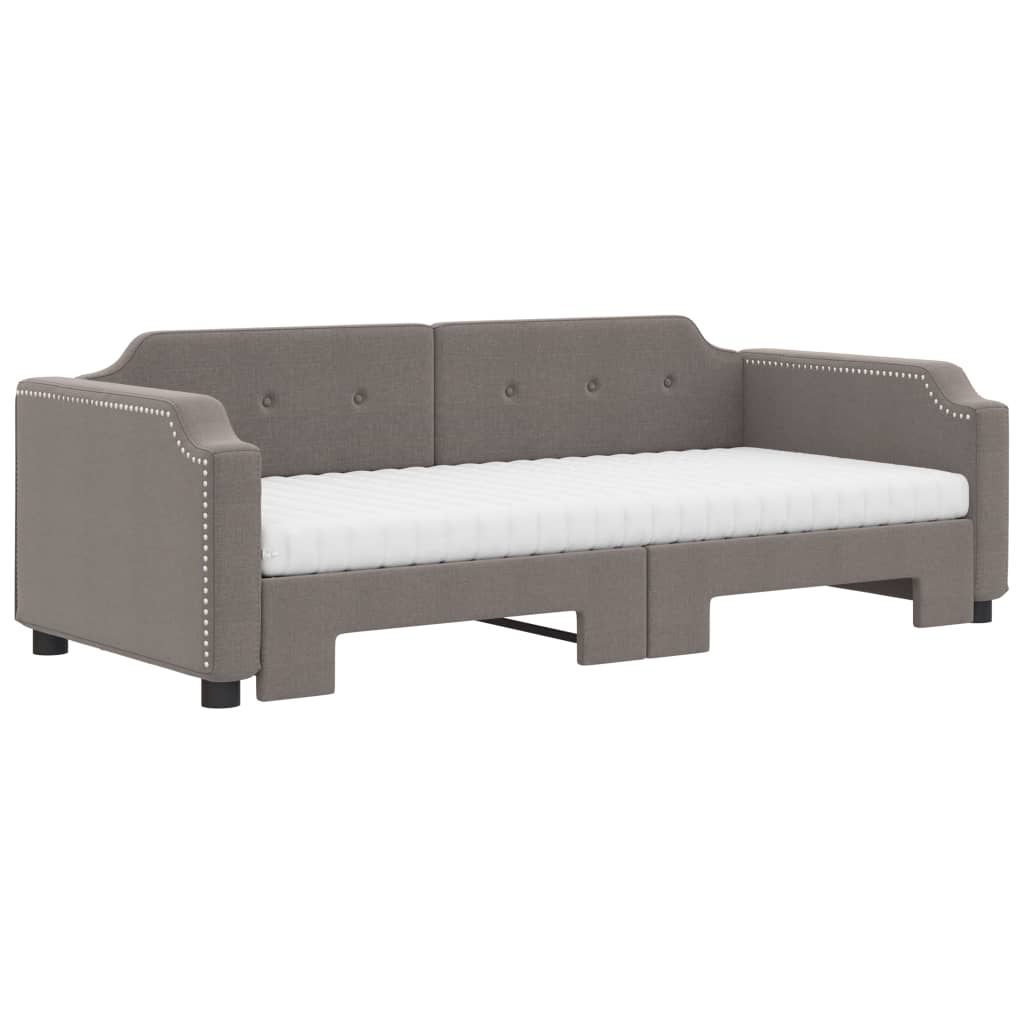 Καναπές Κρεβάτι Συρόμενος Taupe 90x200 εκ. Ύφασμα Στρώματα