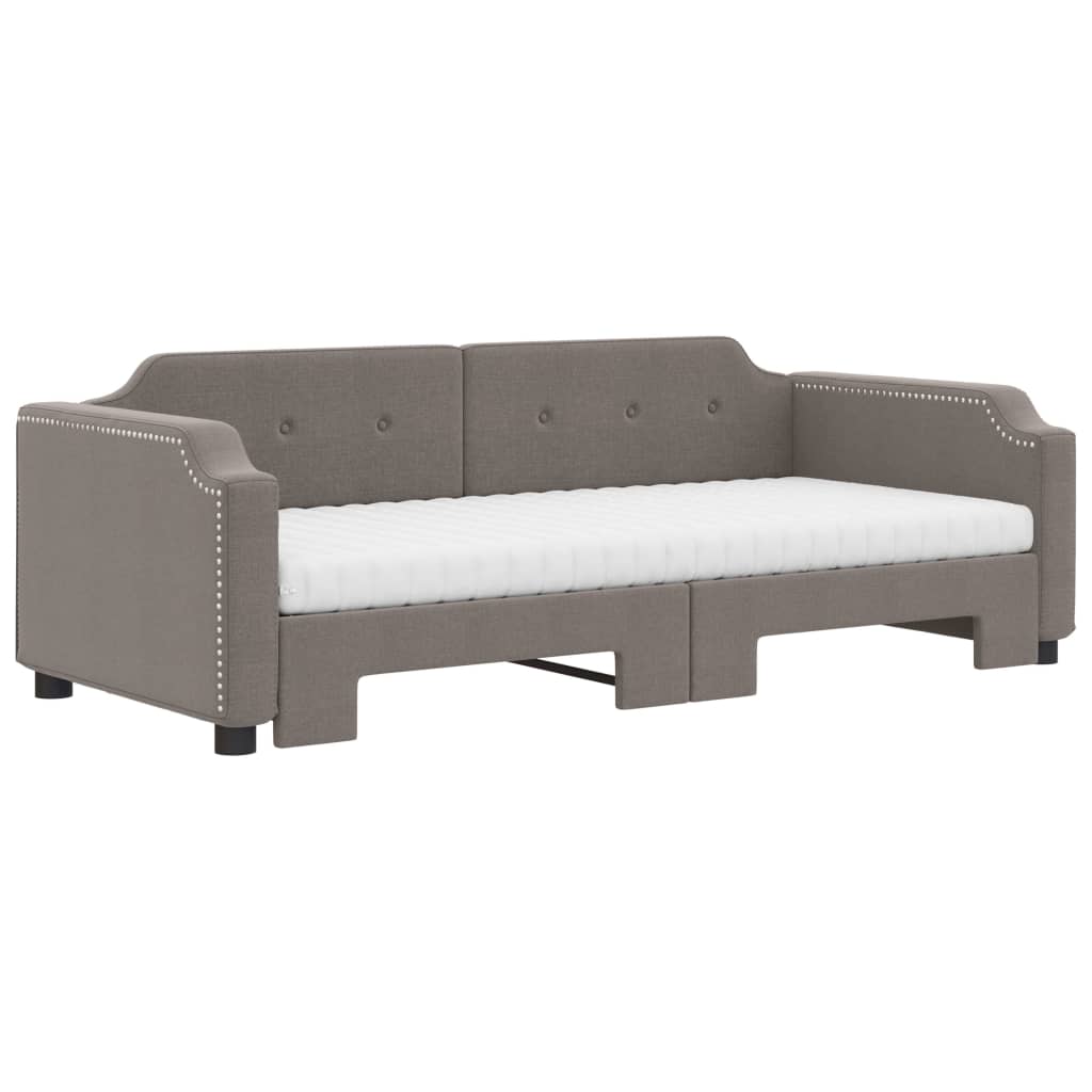 Καναπές Κρεβάτι Συρόμενος Taupe 100x200εκ. Υφασμάτινος Στρώματα