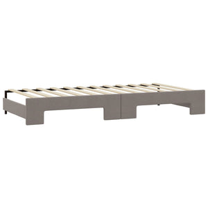 Καναπές Κρεβάτι Συρόμενος Taupe 100x200εκ. Υφασμάτινος Στρώματα
