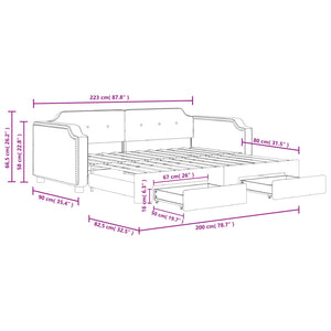 Καναπές Κρεβάτι Συρόμενος Taupe 80x200 εκ. Υφασμάτινος Συρτάρια