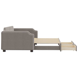 Καναπές Κρεβάτι Συρόμενος Taupe 100x200εκ. Υφασμάτινος Συρτάρια