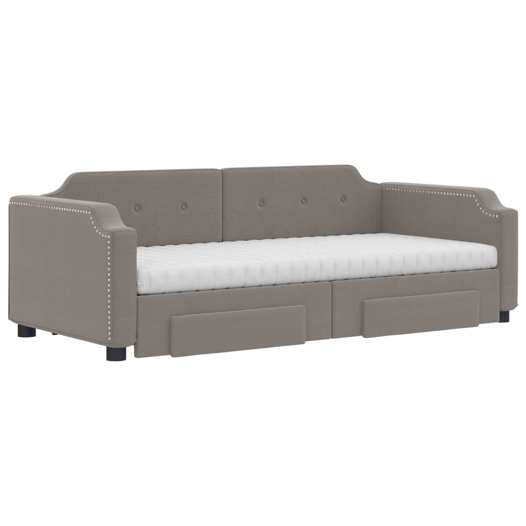 Καναπές Κρεβάτι Συρόμενος Taupe 80x200 εκ. Υφασμάτινος Συρτάρια
