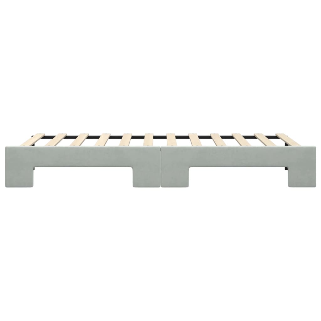 Καναπές Κρεβάτι Συρόμενος Ανοιχτό Γκρι 80 x 200 εκ. Βελούδινος