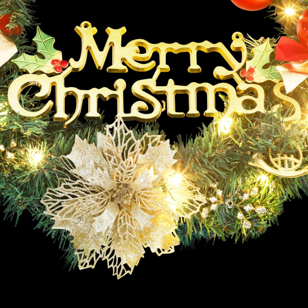 Στεφάνι Χριστουγεννιάτικο με 15 LED Πράσινο 30 εκ.