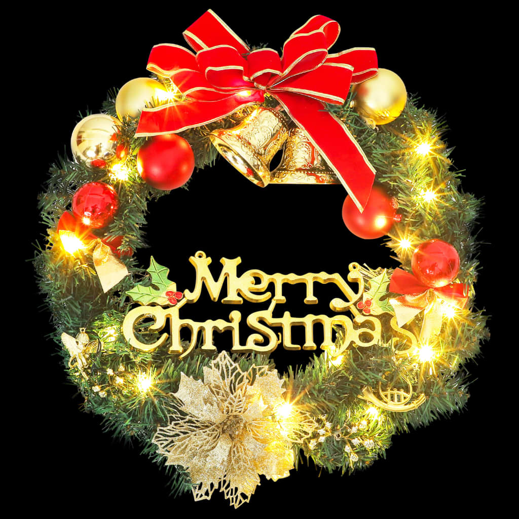 Στεφάνι Χριστουγεννιάτικο με 35 LED Πράσινο 60 εκ.