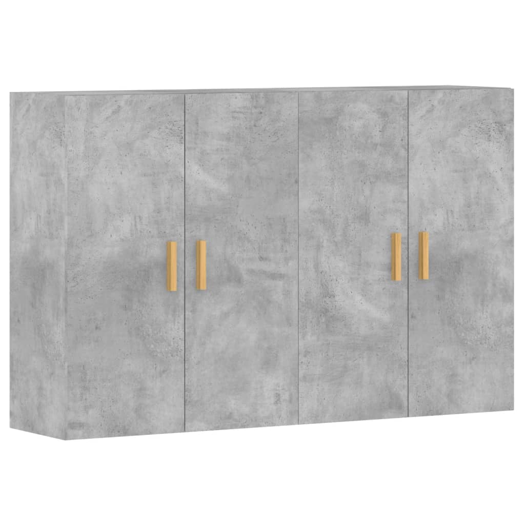 Ντουλάπια Τοίχου 2 τεμ. Γκρι Σκυροδέματος από Επεξεργ. Ξύλο - Pakobazaar