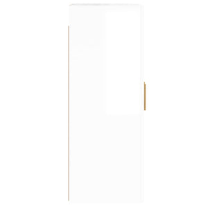 Ντουλάπια Τοίχου 2 τεμ. Γυαλιστερό Λευκό από Επεξεργασμένο ξύλο