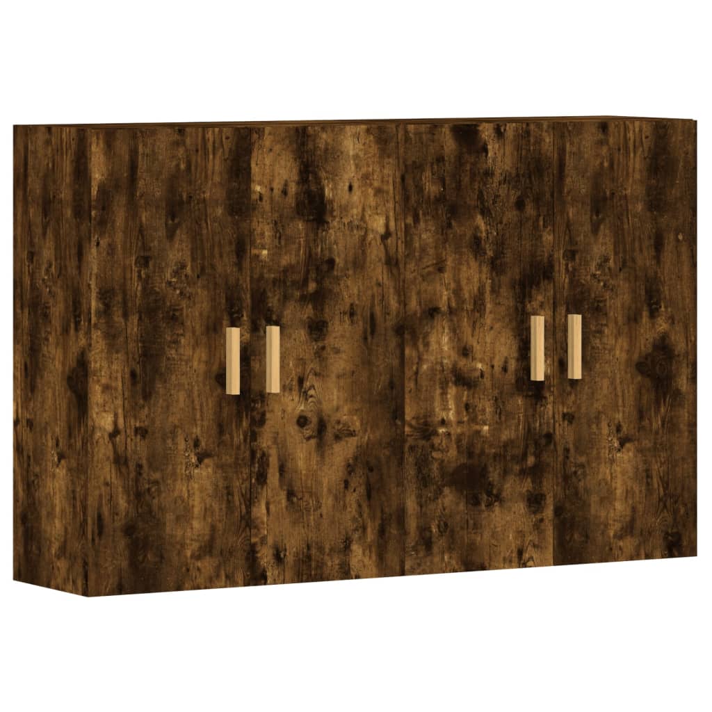 Ντουλάπια Τοίχου 2 τεμ. Καπνιστή Δρυς από Επεξεργασμένο Ξύλο