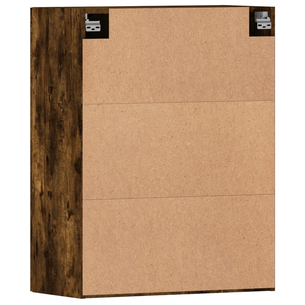 Ντουλάπια Τοίχου 2 τεμ. Καπνιστή Δρυς από Επεξεργασμένο Ξύλο