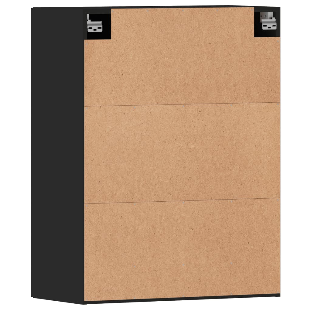 Ντουλάπια Τοίχου 2 τεμ. Μαύρα από Επεξεργασμένο Ξύλο