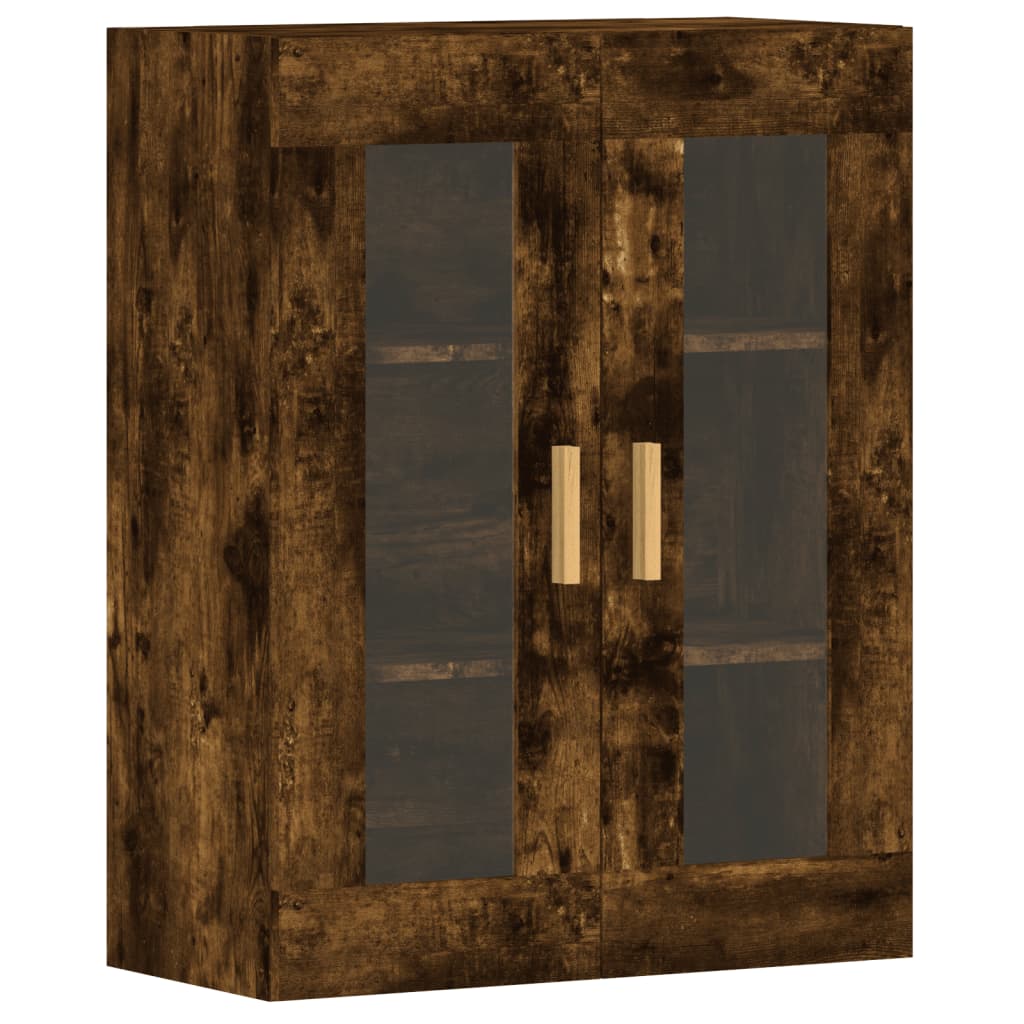 Ντουλάπια Τοίχου 2 τεμ. Καπνιστή Δρυς από Επεξεργασμένο Ξύλο