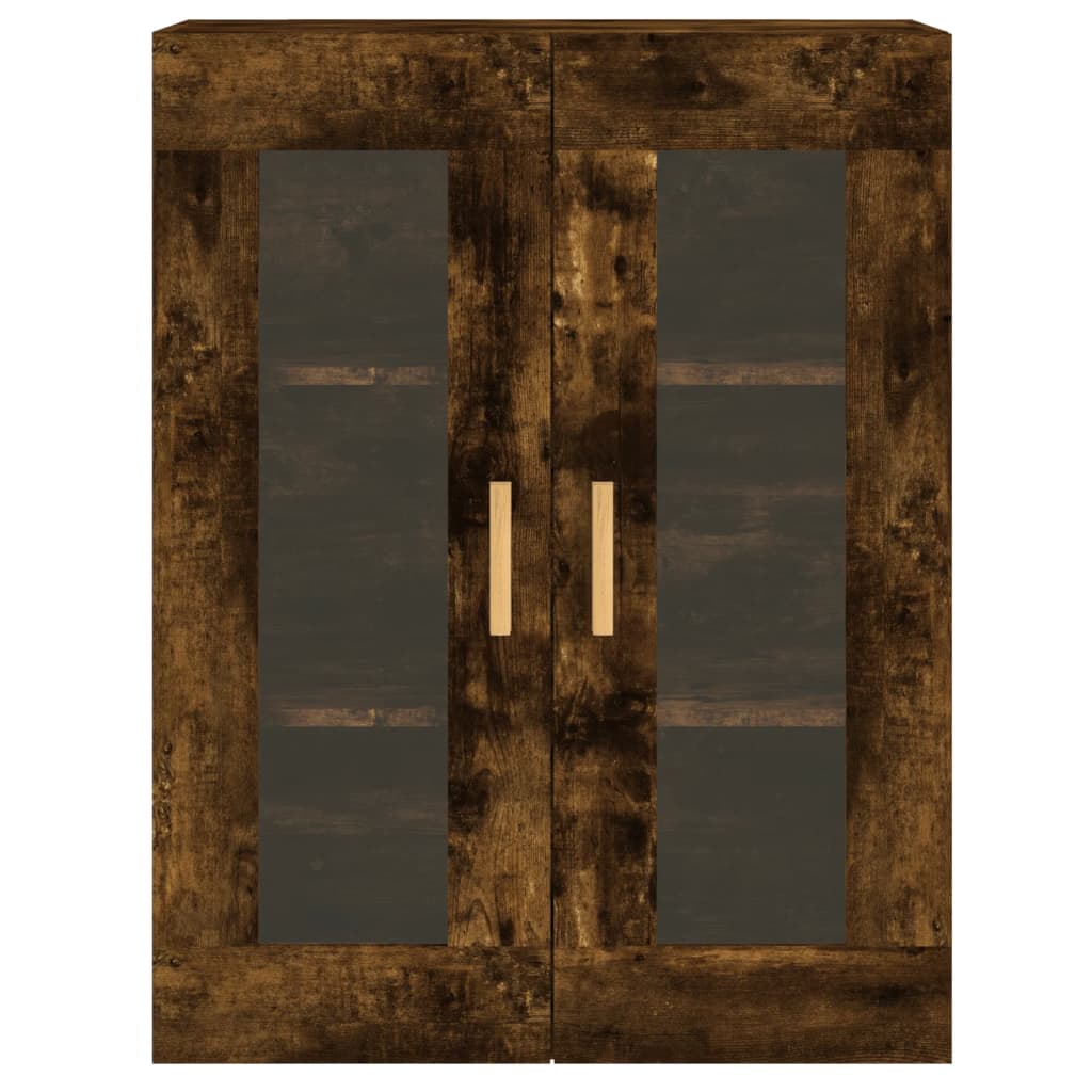 Ντουλάπια Τοίχου 2 τεμ. Καπνιστή Δρυς από Επεξεργασμένο Ξύλο