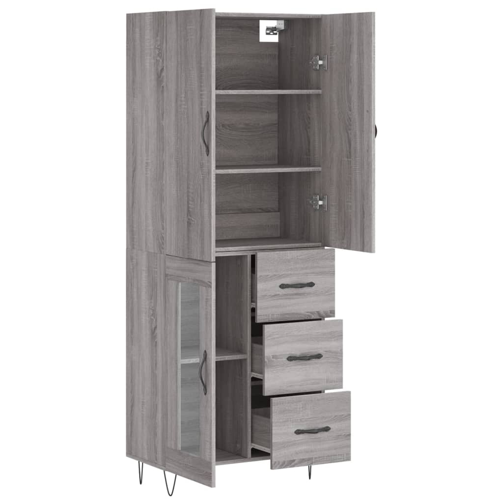 Ντουλάπι Γκρι Sonoma 69,5 x 34 x 180 εκ. Επεξεργασμένο Ξύλο