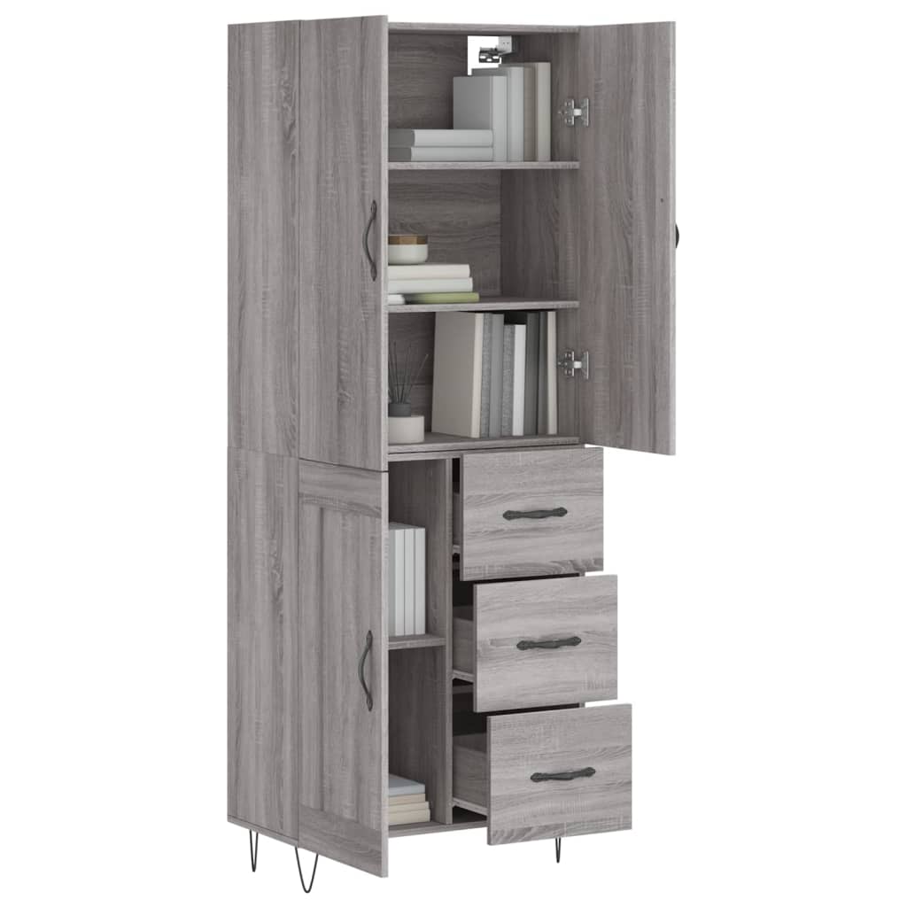 Ντουλάπι Γκρι Sonoma 69,5 x 34 x 180 εκ. Επεξεργασμένο Ξύλο - Pakobazaar
