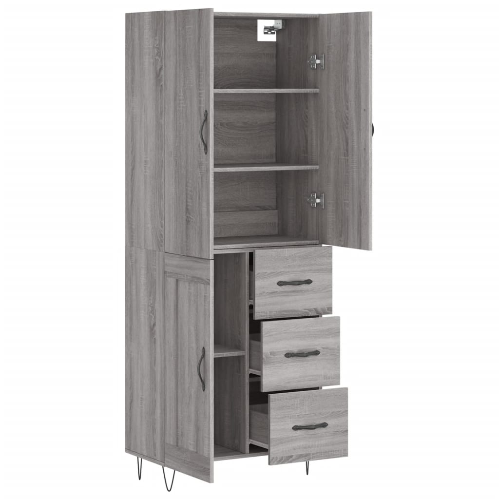 Ντουλάπι Γκρι Sonoma 69,5 x 34 x 180 εκ. Επεξεργασμένο Ξύλο - Pakobazaar