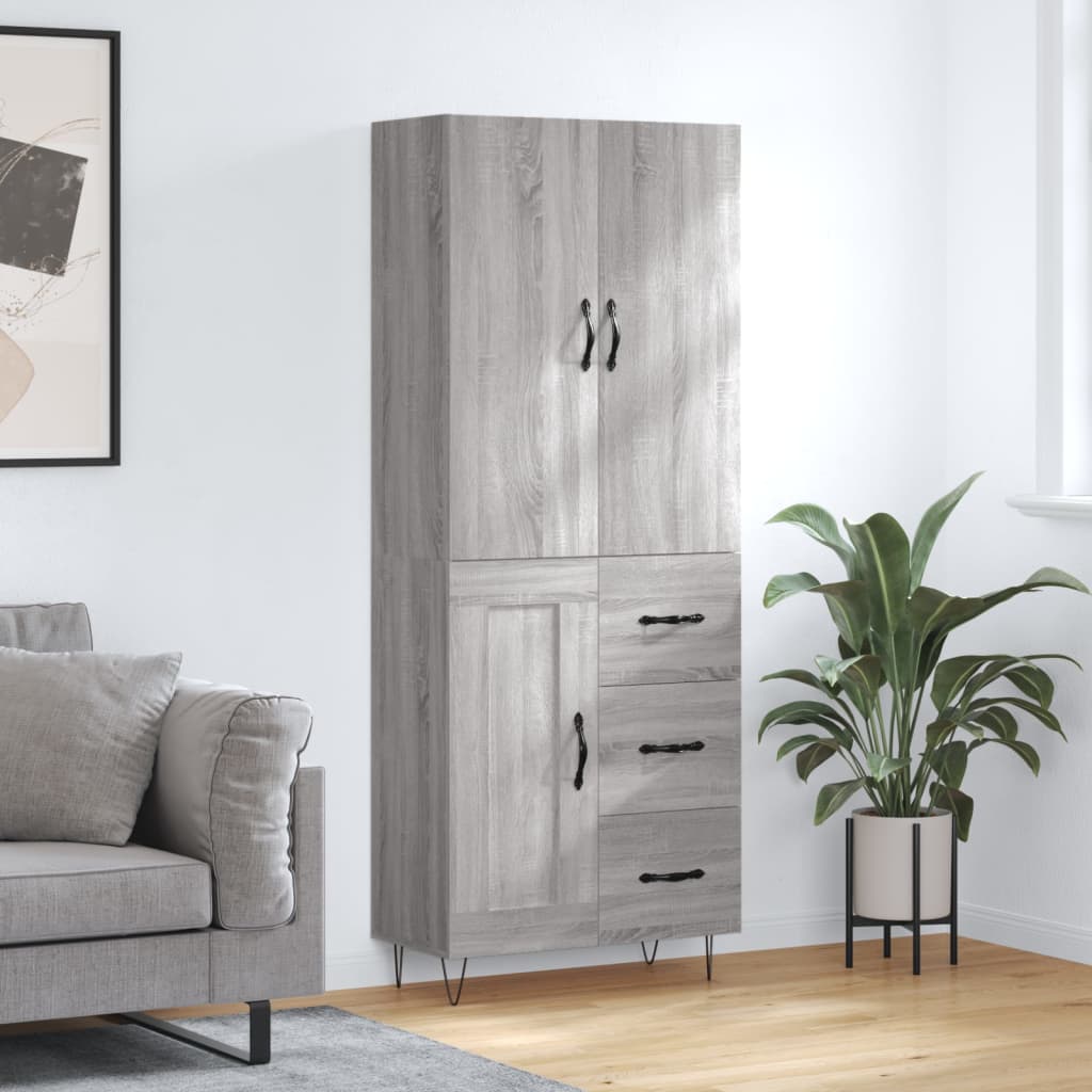 Ντουλάπι Γκρι Sonoma 69,5 x 34 x 180 εκ. Επεξεργασμένο Ξύλο - Pakobazaar