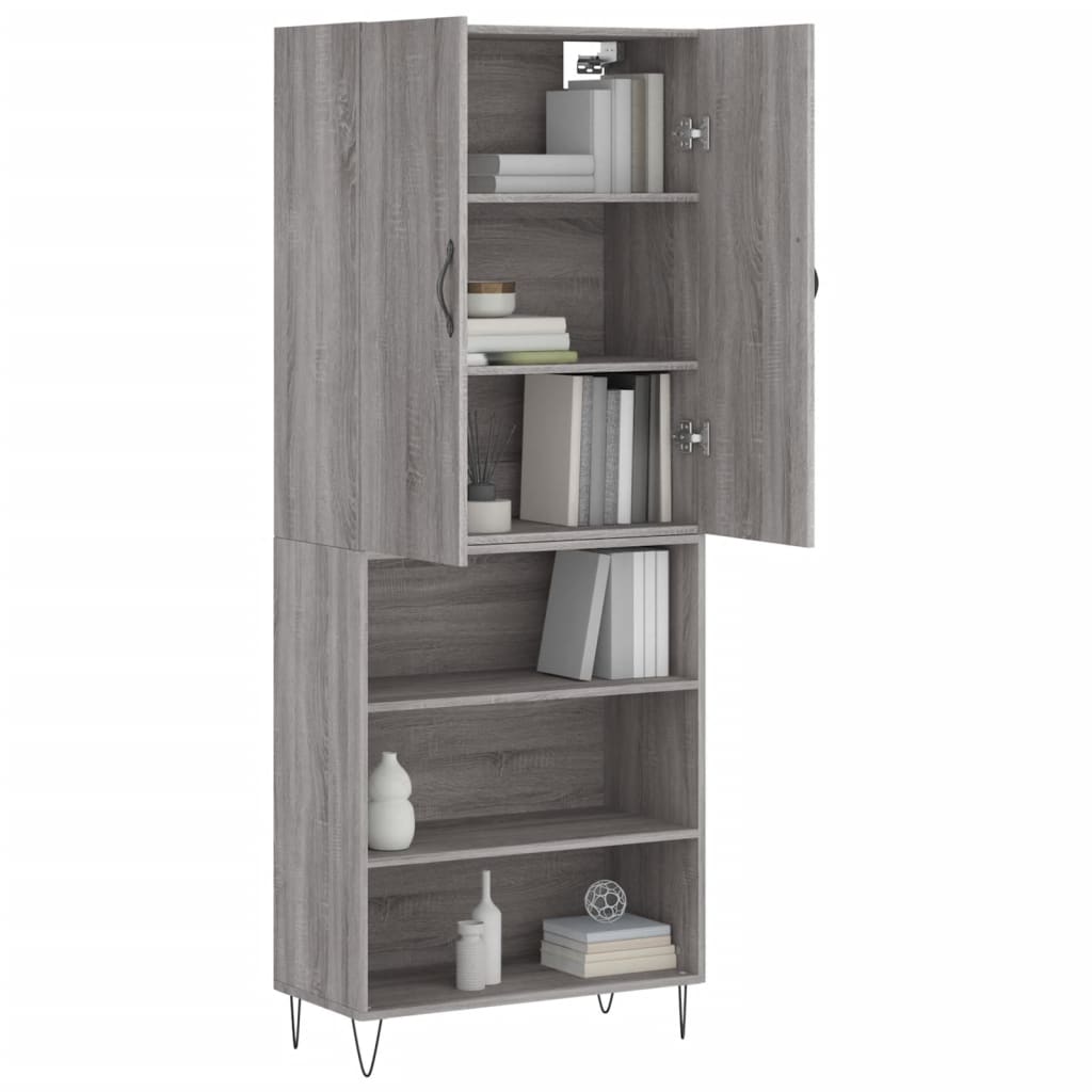 Ντουλάπι Γκρι Sonoma 69,5 x 34 x 180 εκ. Επεξεργασμένο Ξύλο