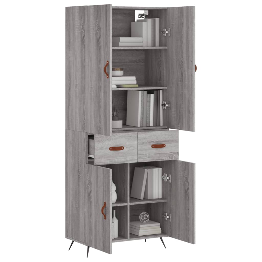 Ντουλάπι Γκρι Sonoma 69,5 x 34 x 180 εκ. Επεξεργασμένο Ξύλο