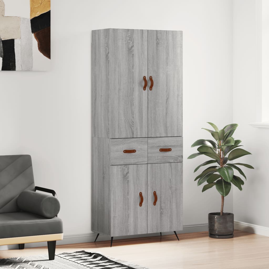Ντουλάπι Γκρι Sonoma 69,5 x 34 x 180 εκ. Επεξεργασμένο Ξύλο