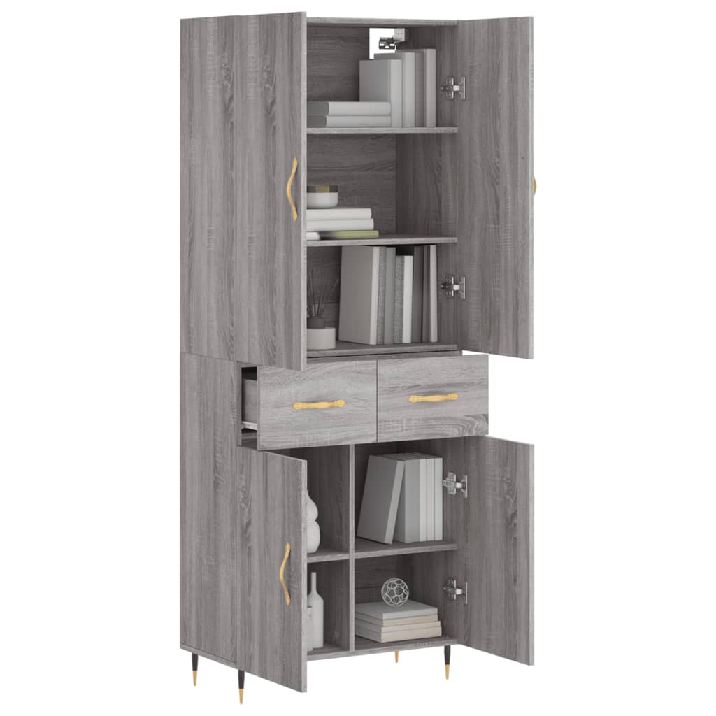 Ντουλάπι Γκρι Sonoma 69,5 x 34 x 180 εκ. Επεξεργασμένο Ξύλο - Pakobazaar