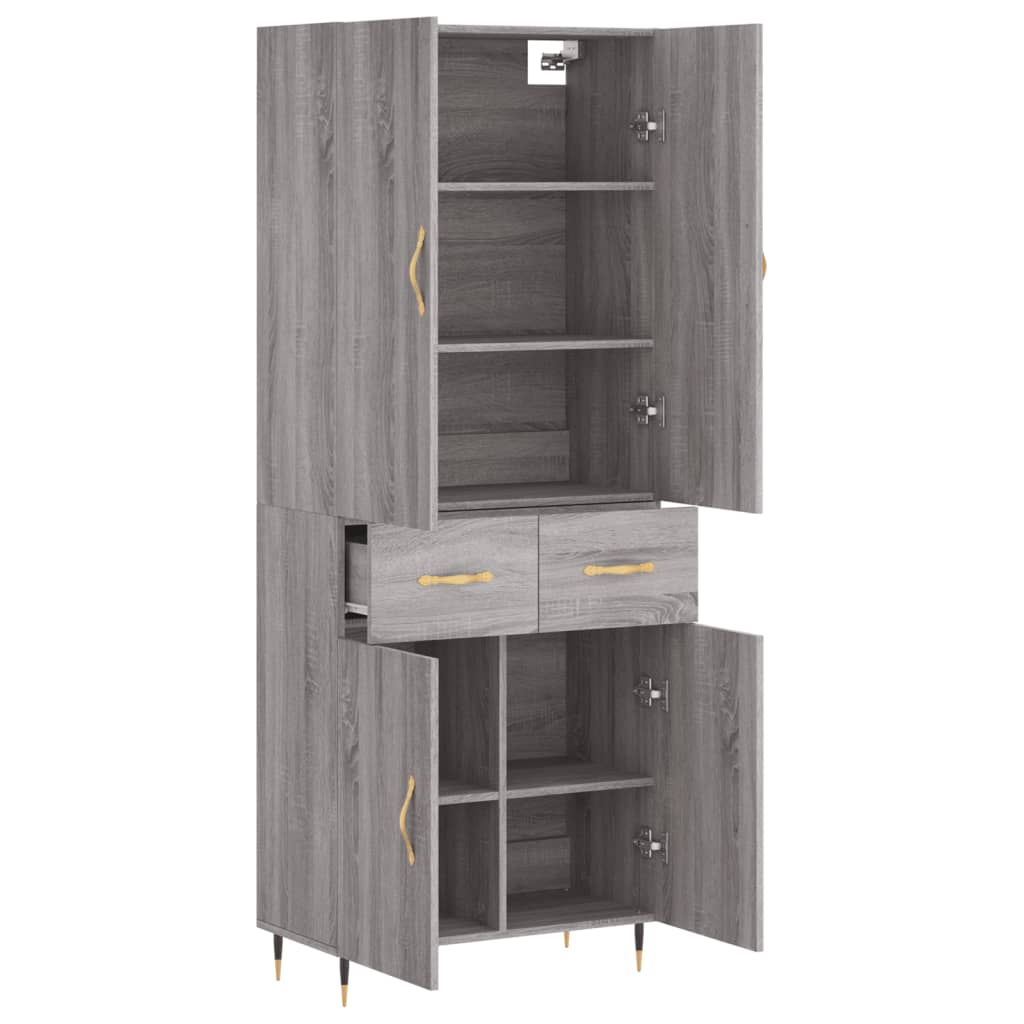 Ντουλάπι Γκρι Sonoma 69,5 x 34 x 180 εκ. Επεξεργασμένο Ξύλο - Pakobazaar