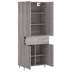 Ντουλάπι Γκρι Sonoma 69,5 x 34 x 180 εκ. Επεξεργασμένο Ξύλο - Pakobazaar