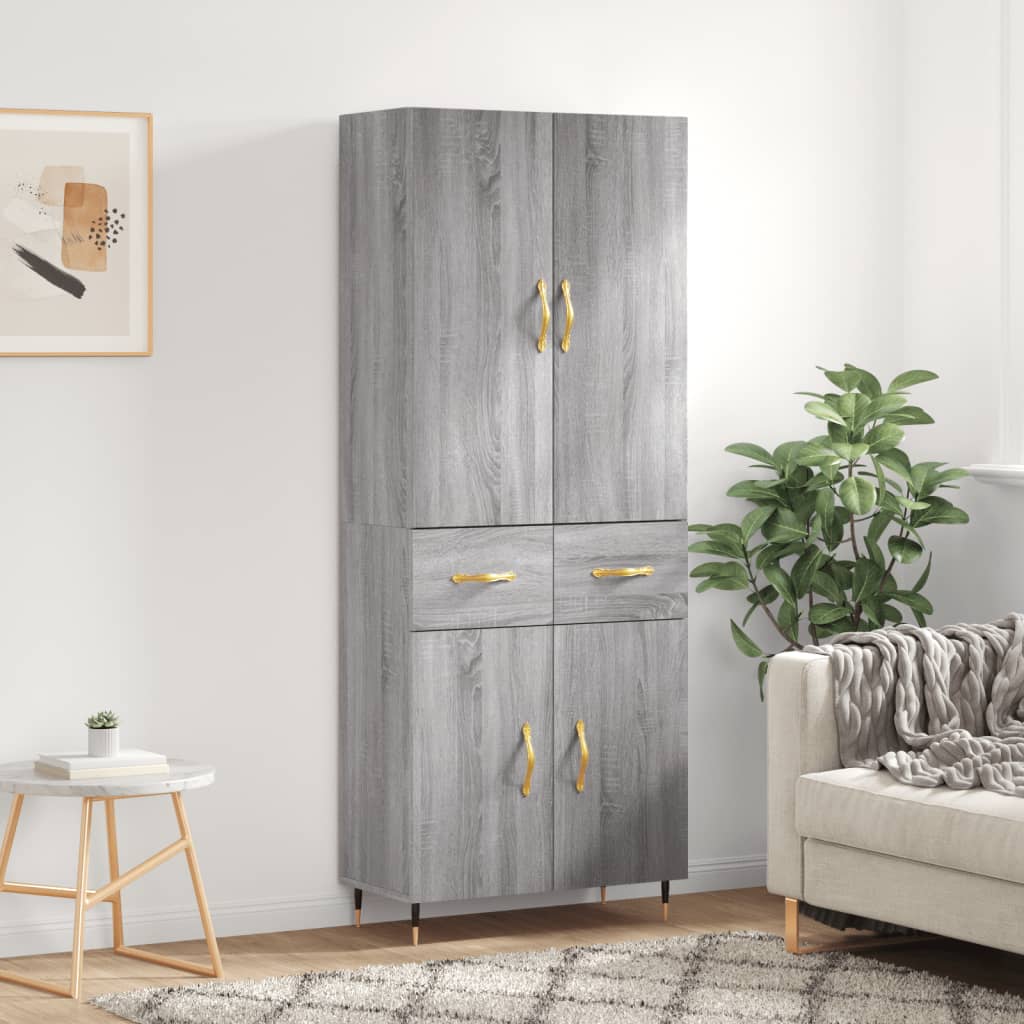Ντουλάπι Γκρι Sonoma 69,5 x 34 x 180 εκ. Επεξεργασμένο Ξύλο - Pakobazaar