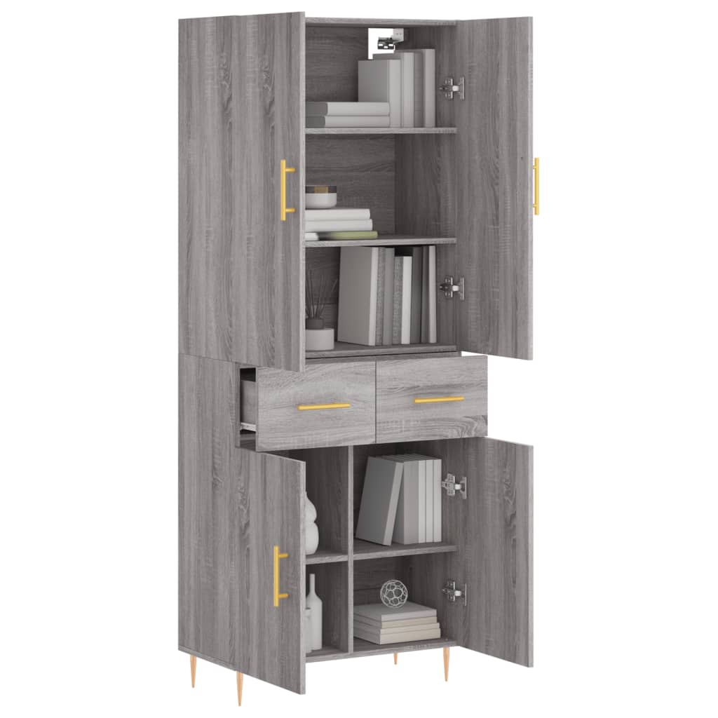 Ντουλάπι Γκρι Sonoma 69,5 x 34 x 180 εκ. Επεξεργασμένο Ξύλο