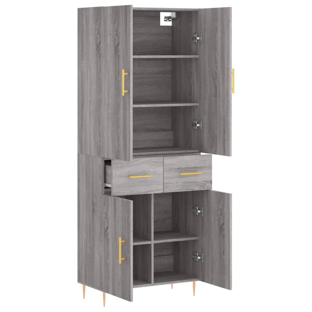 Ντουλάπι Γκρι Sonoma 69,5 x 34 x 180 εκ. Επεξεργασμένο Ξύλο