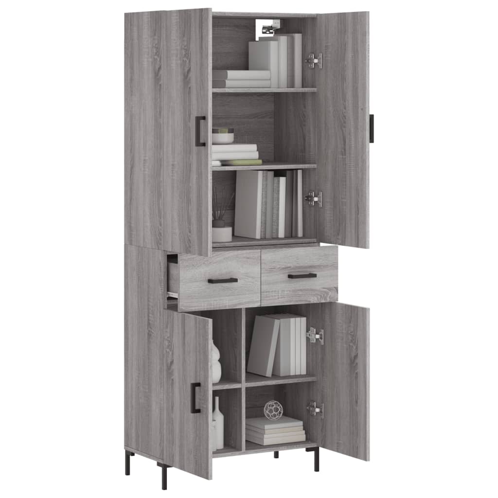 Ντουλάπι Γκρι Sonoma 69,5 x 34 x 180 εκ. Επεξεργασμένο Ξύλο