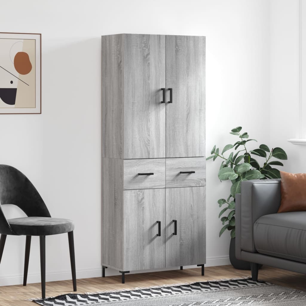 Ντουλάπι Γκρι Sonoma 69,5 x 34 x 180 εκ. Επεξεργασμένο Ξύλο
