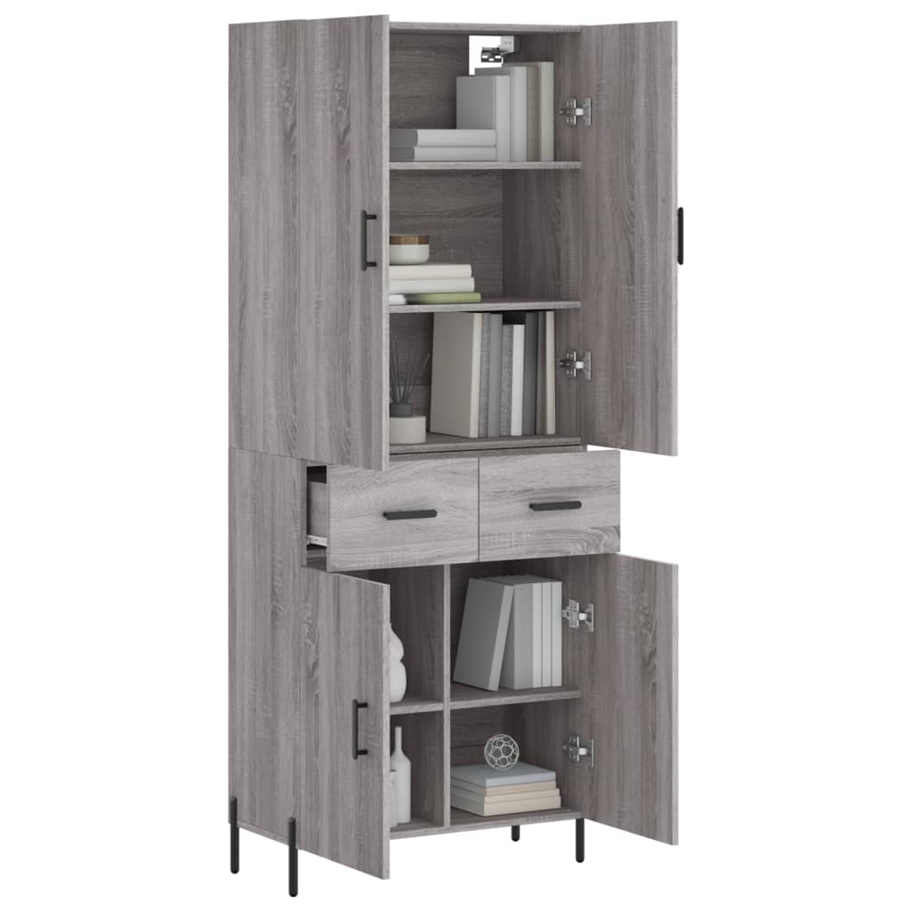 Ντουλάπι Γκρι Sonoma 69,5 x 34 x 180 εκ. Επεξεργασμένο Ξύλο
