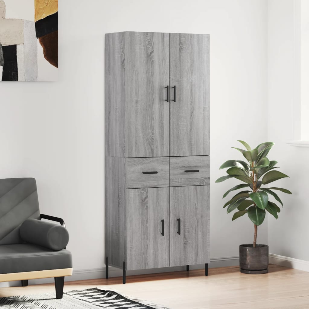 Ντουλάπι Γκρι Sonoma 69,5 x 34 x 180 εκ. Επεξεργασμένο Ξύλο