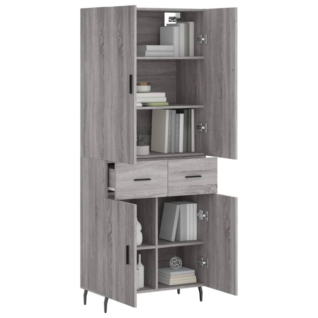 Ντουλάπι Γκρι Sonoma 69,5 x 34 x 180 εκ. Επεξεργασμένο Ξύλο