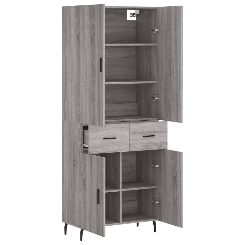 Ντουλάπι Γκρι Sonoma 69,5 x 34 x 180 εκ. Επεξεργασμένο Ξύλο