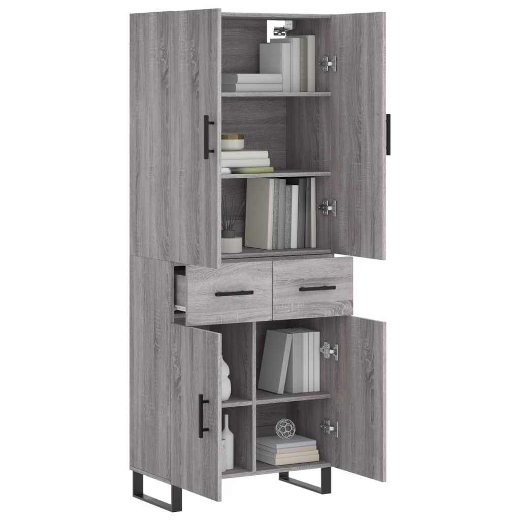 Ντουλάπι Γκρι Sonoma 69,5 x 34 x 180 εκ. Επεξεργασμένο Ξύλο