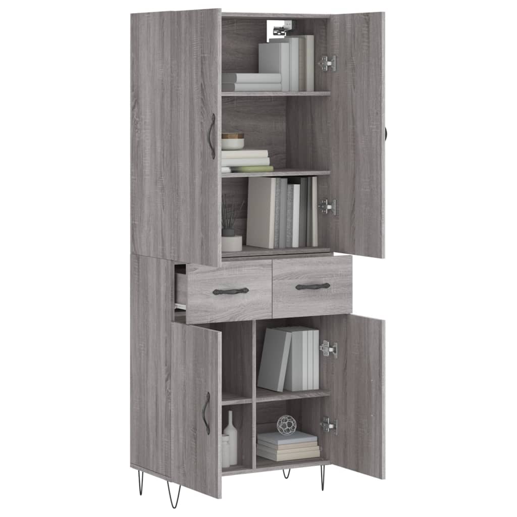 Ντουλάπι Γκρι Sonoma 69,5 x 34 x 180 εκ. Επεξεργασμένο Ξύλο