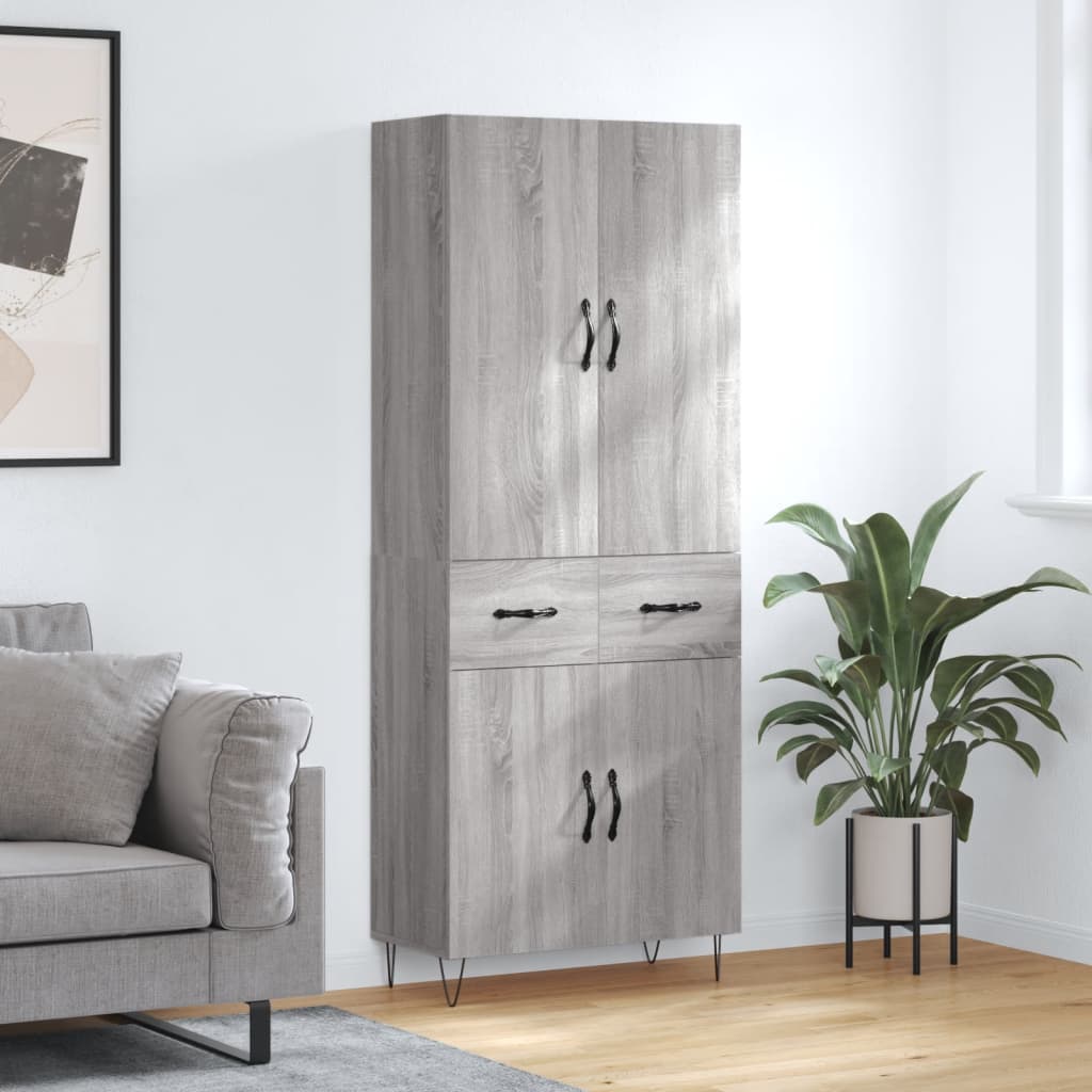 Ντουλάπι Γκρι Sonoma 69,5 x 34 x 180 εκ. Επεξεργασμένο Ξύλο