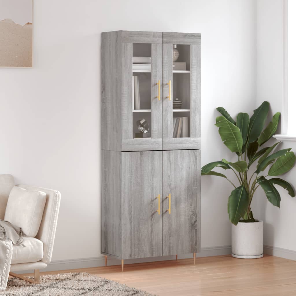 Ντουλάπι Γκρι Sonoma 69,5 x 34 x 180 εκ. Επεξεργασμένο Ξύλο