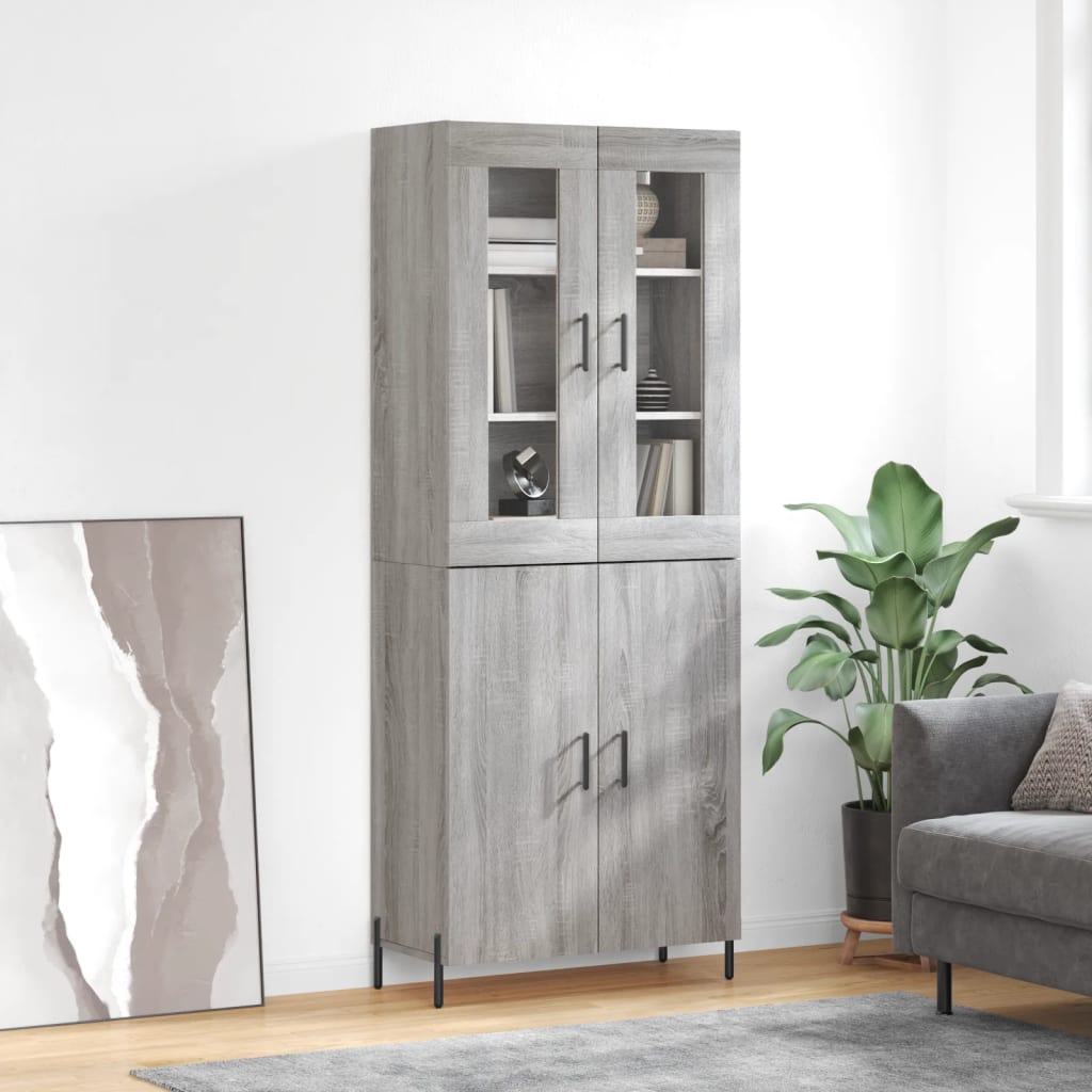 Ντουλάπι Γκρι Sonoma 69,5 x 34 x 180 εκ. Επεξεργασμένο Ξύλο